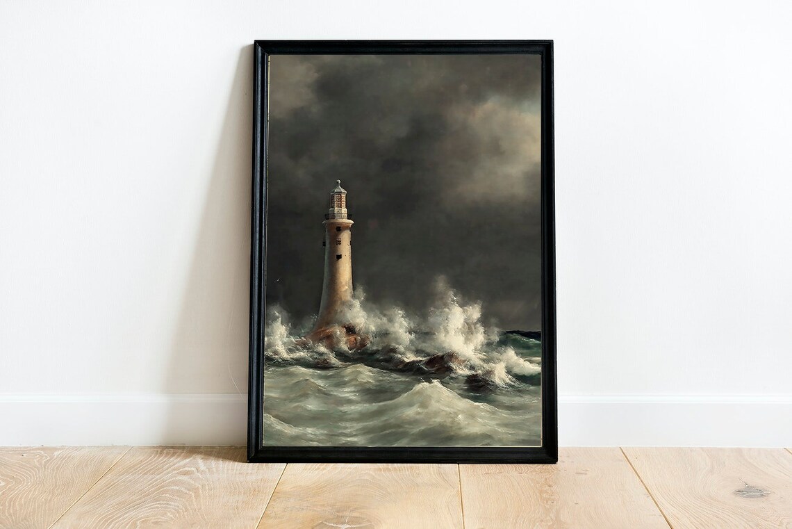 Moody Ocean Print, Vintage Seascape Art Print - Image 3