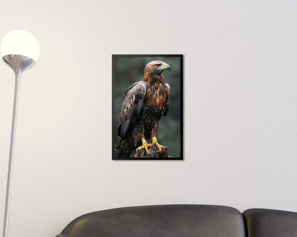 Golden Eagle Portrait Close Up On Rocky Perch Wildlife Poster - Image 2