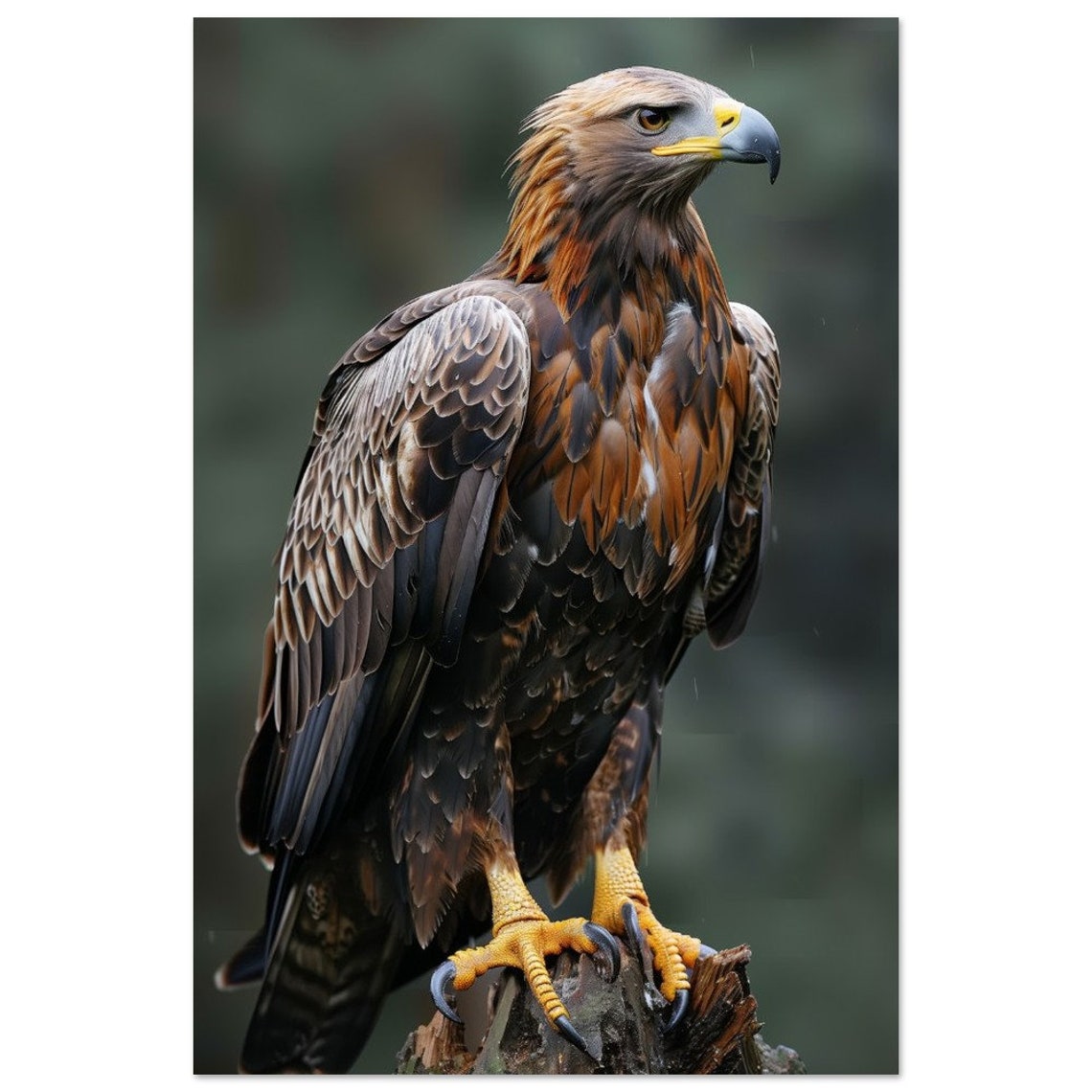 Golden Eagle Portrait Close Up On Rocky Perch Wildlife Poster - Image 4