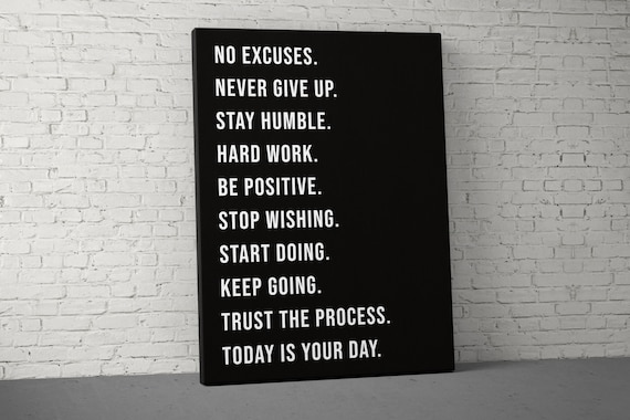 Motivational Home Gym Quote Art Print, Fitness Decor