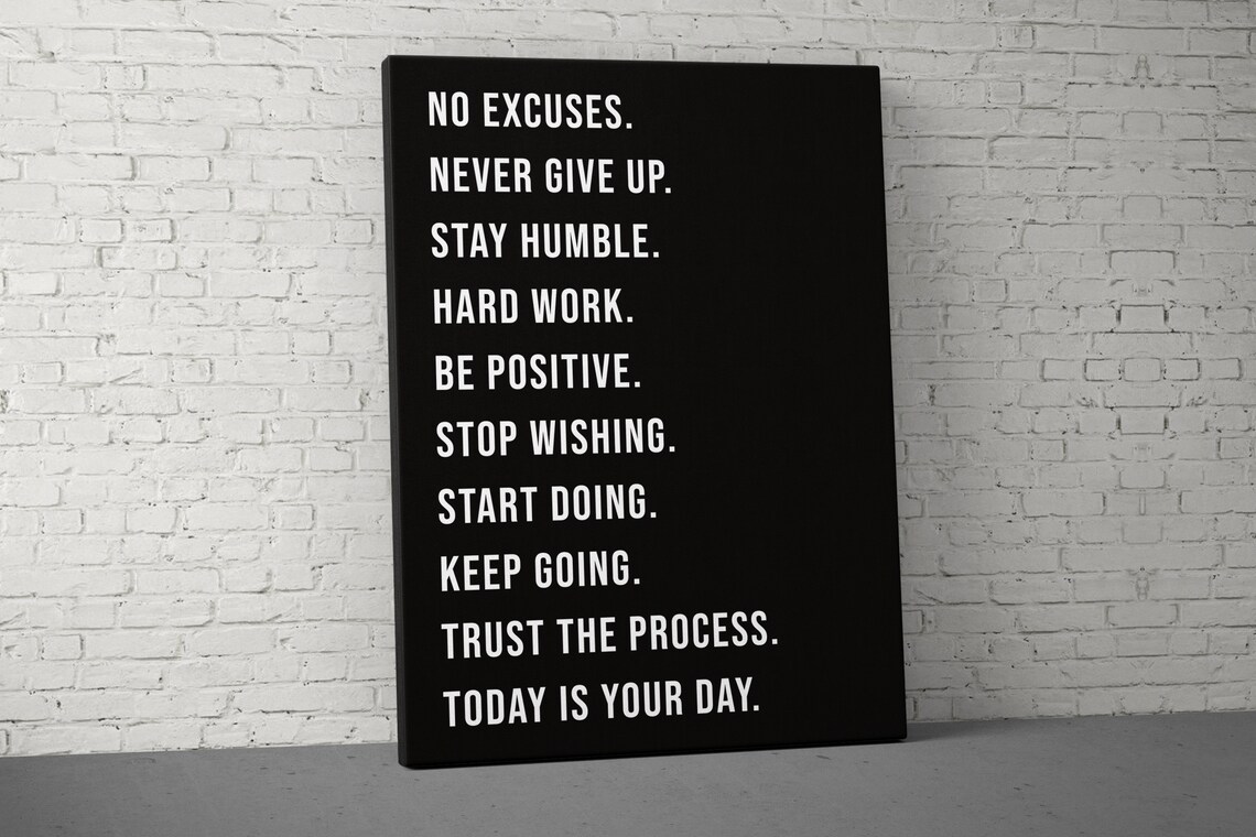 Motivational Home Gym Quote Art Print, Fitness Decor
