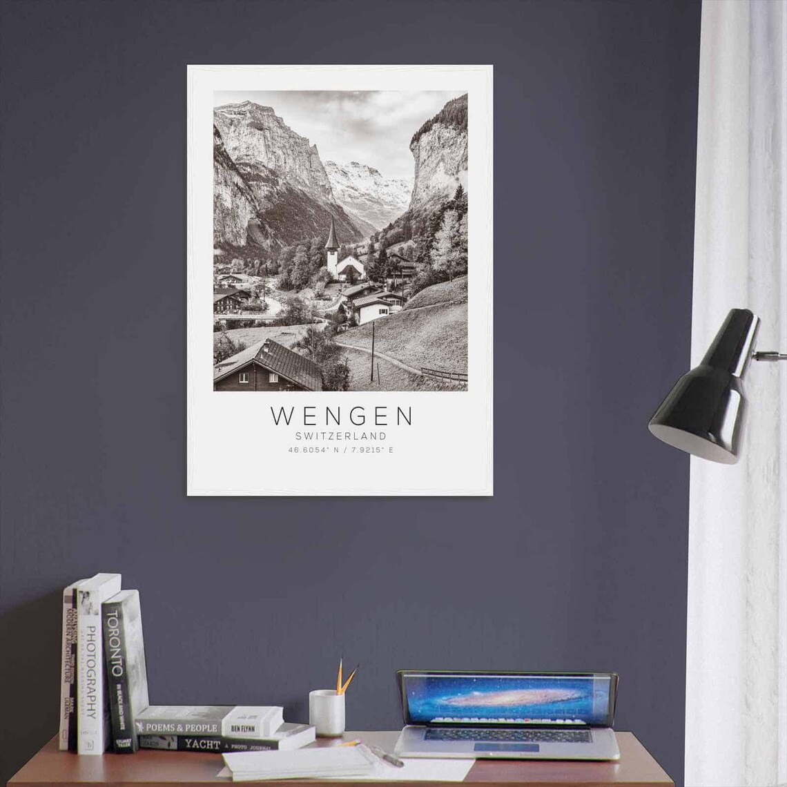 Wengen Switzerland Minimalist Travel Poster Print - Image 3