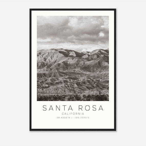 Santa Rosa California Desert Mountain Range Minimalist Photo Poster