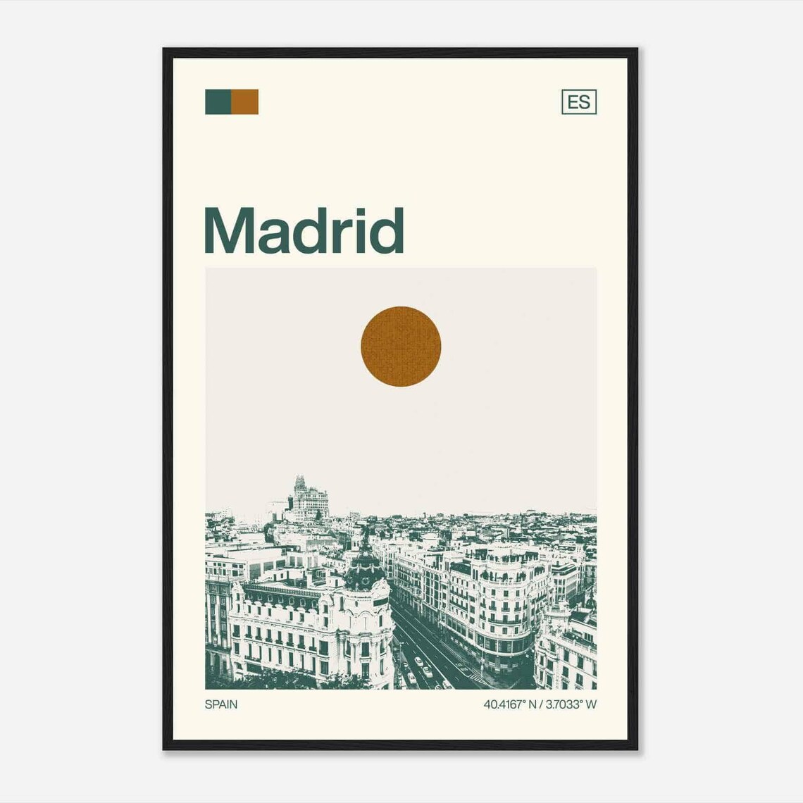 Madrid Spain Modern Minimalist Grand Boulevard Cityscape Poster