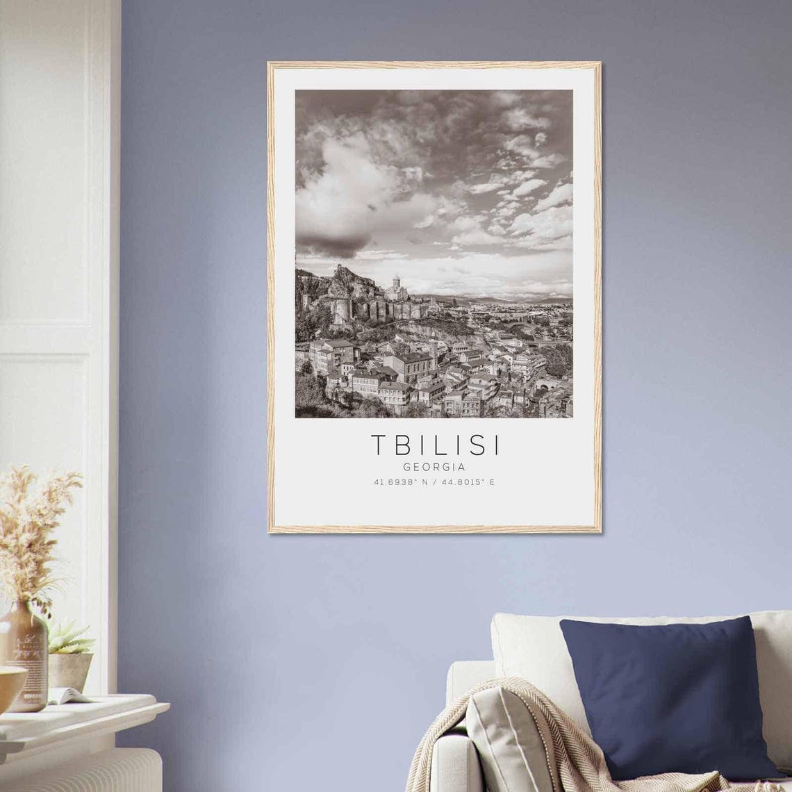 Tbilisi Georgia Travel Photo Poster Bw Tbilisi Travel Print Minimalist Travel Poster Print - Image 2