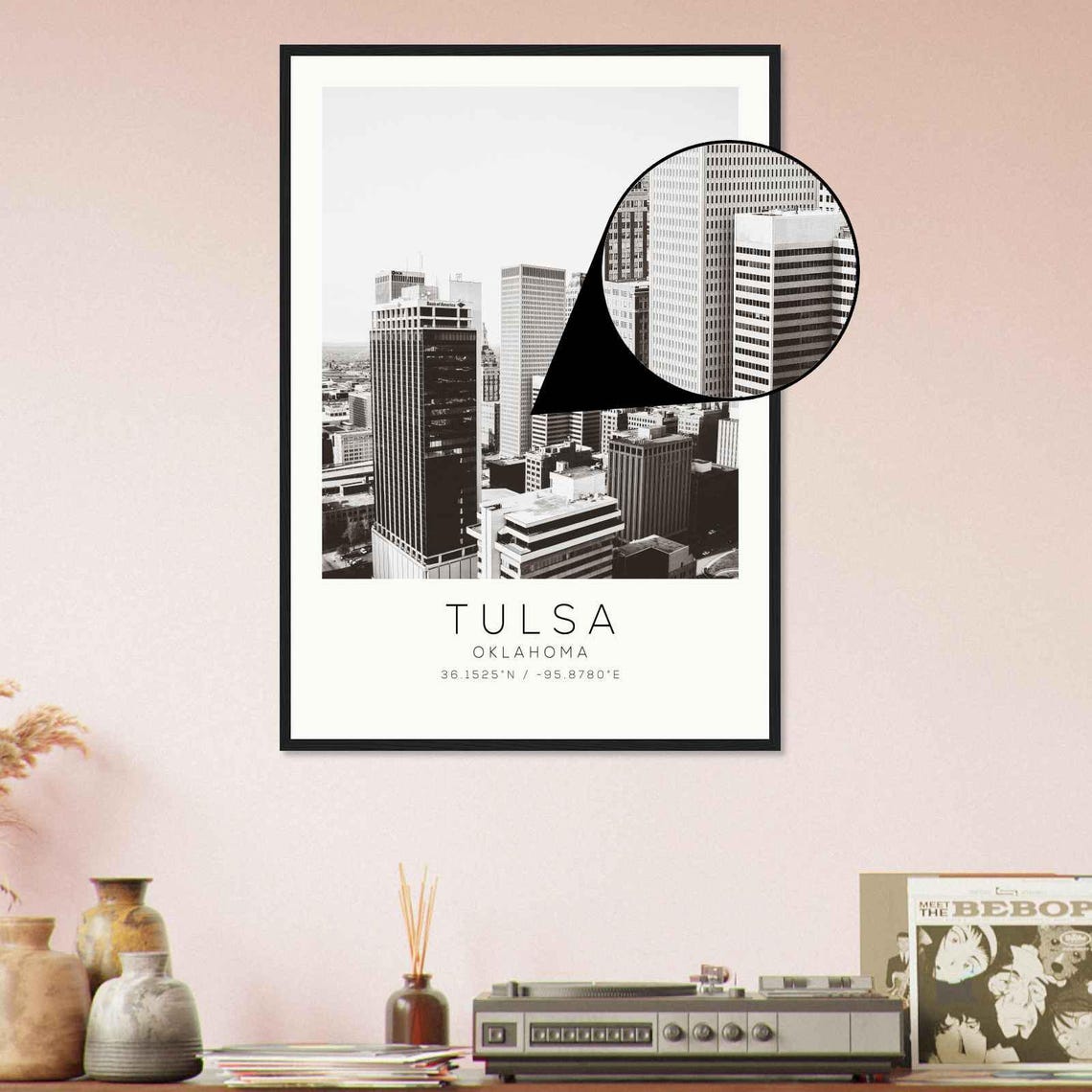 Tulsa Oklahoma Downtown Tower Skyline Minimalist Photo Poster - Image 4