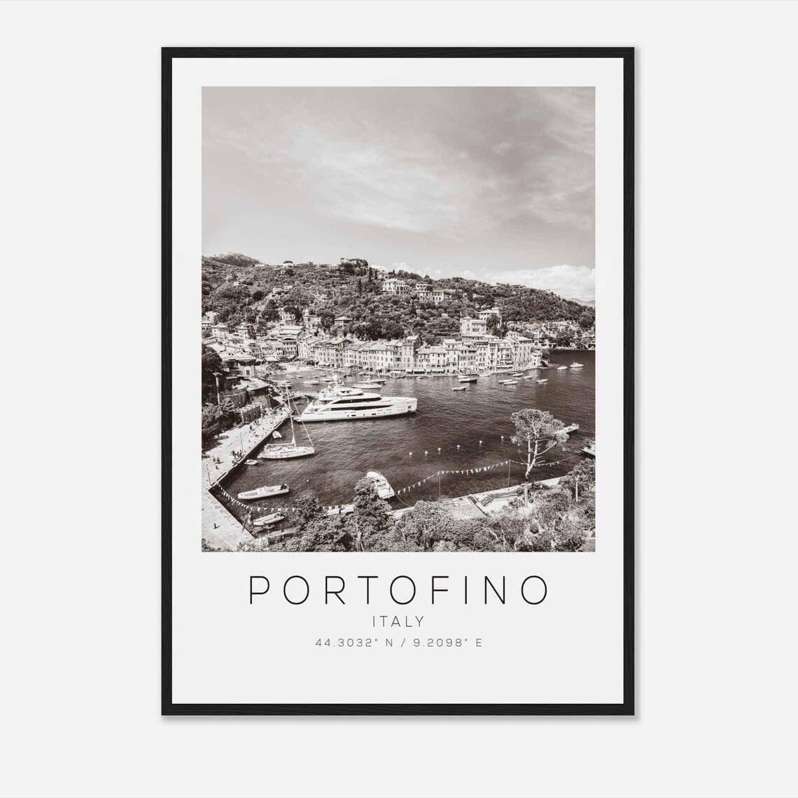 Portofino Italy Travel Photo Poster, Minimalist Print