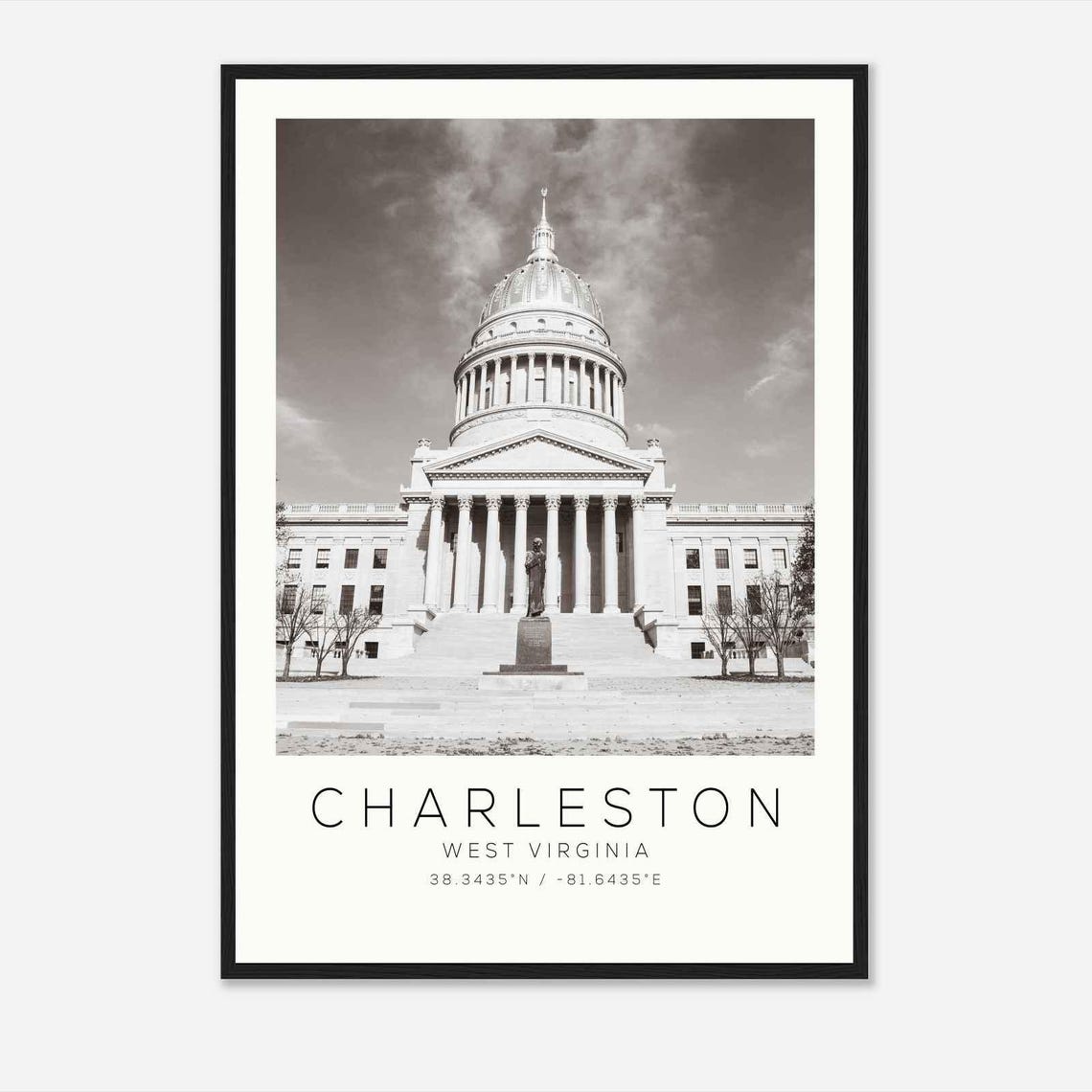 Charleston West Virginia State Capitol Gold Dome Column Front Poster