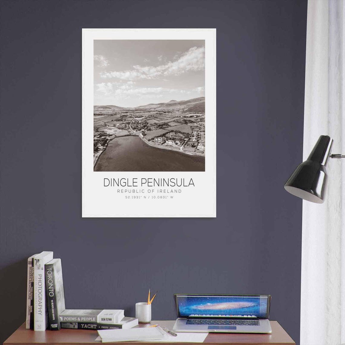 Dingle Peninsula Ireland Black And White Coastal Village Poster - Image 3