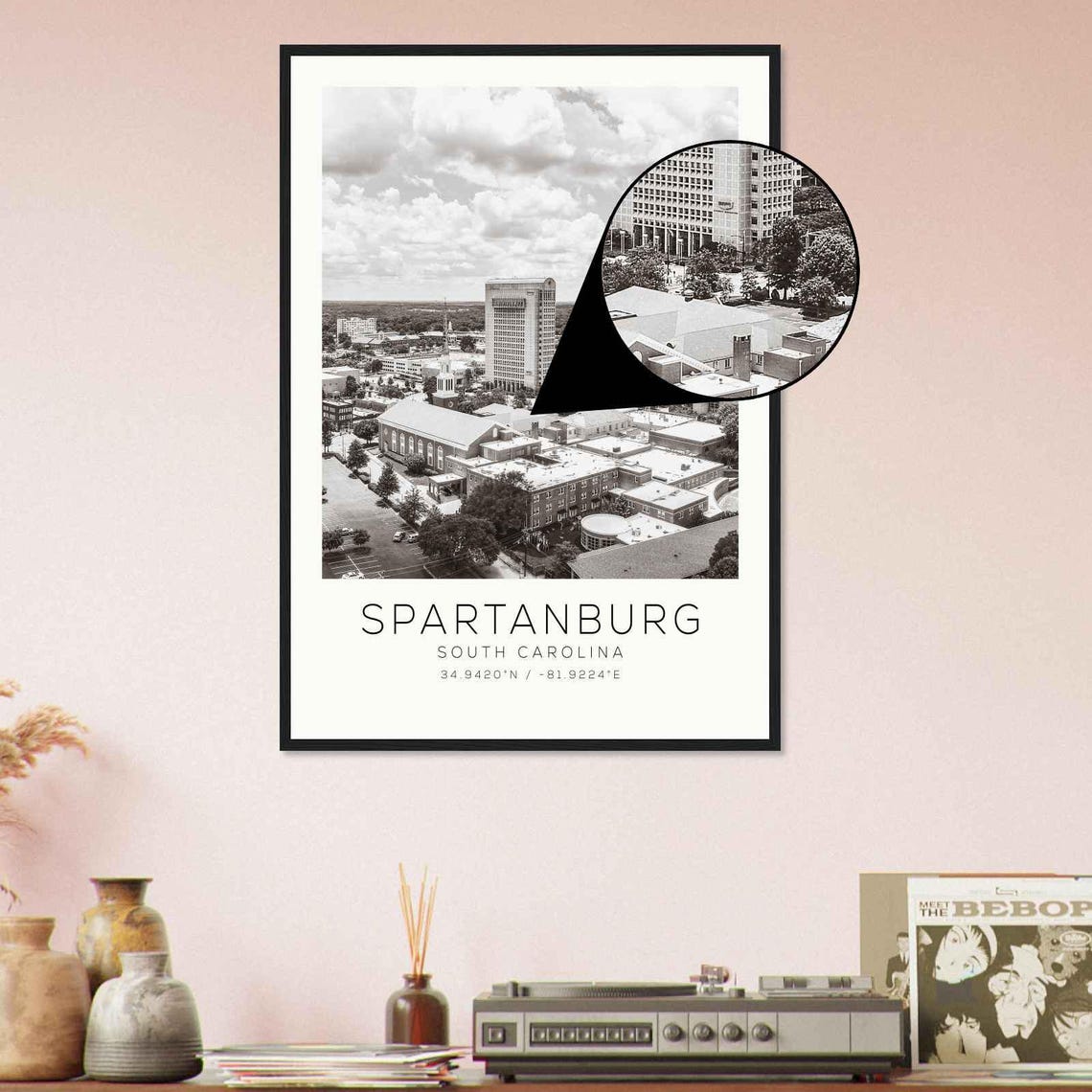 Spartanburg South Carolina Photo Travel Poster Spartanburg Travel Print Minimalist Travel Print - Image 4