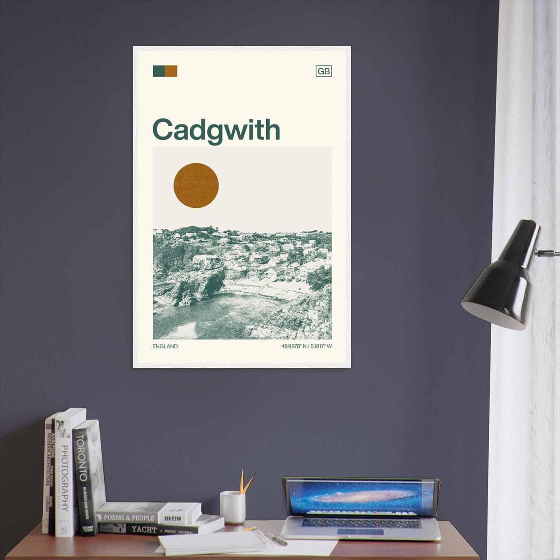 Cadgwith England Coastal Cove Fishing Village View Art Poster - Image 3