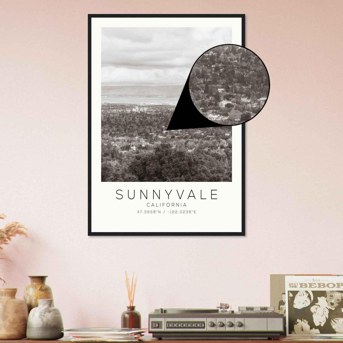 Sunnyvale California Bay Panorama Suburban Valley Photo Travel Poster - Image 4