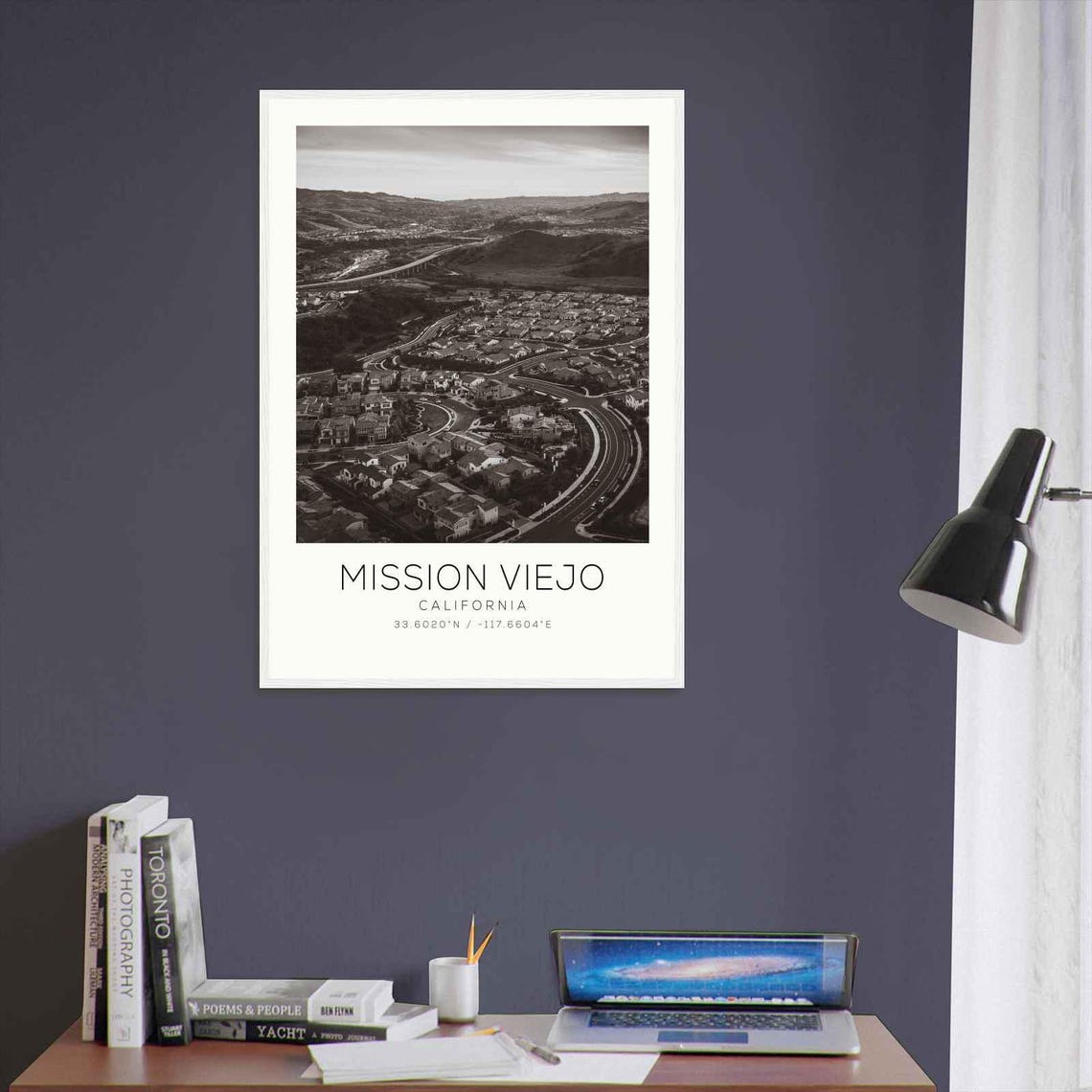 Mission Viejo California Hills Suburb Aerial Minimalist Travel Poster - Image 3