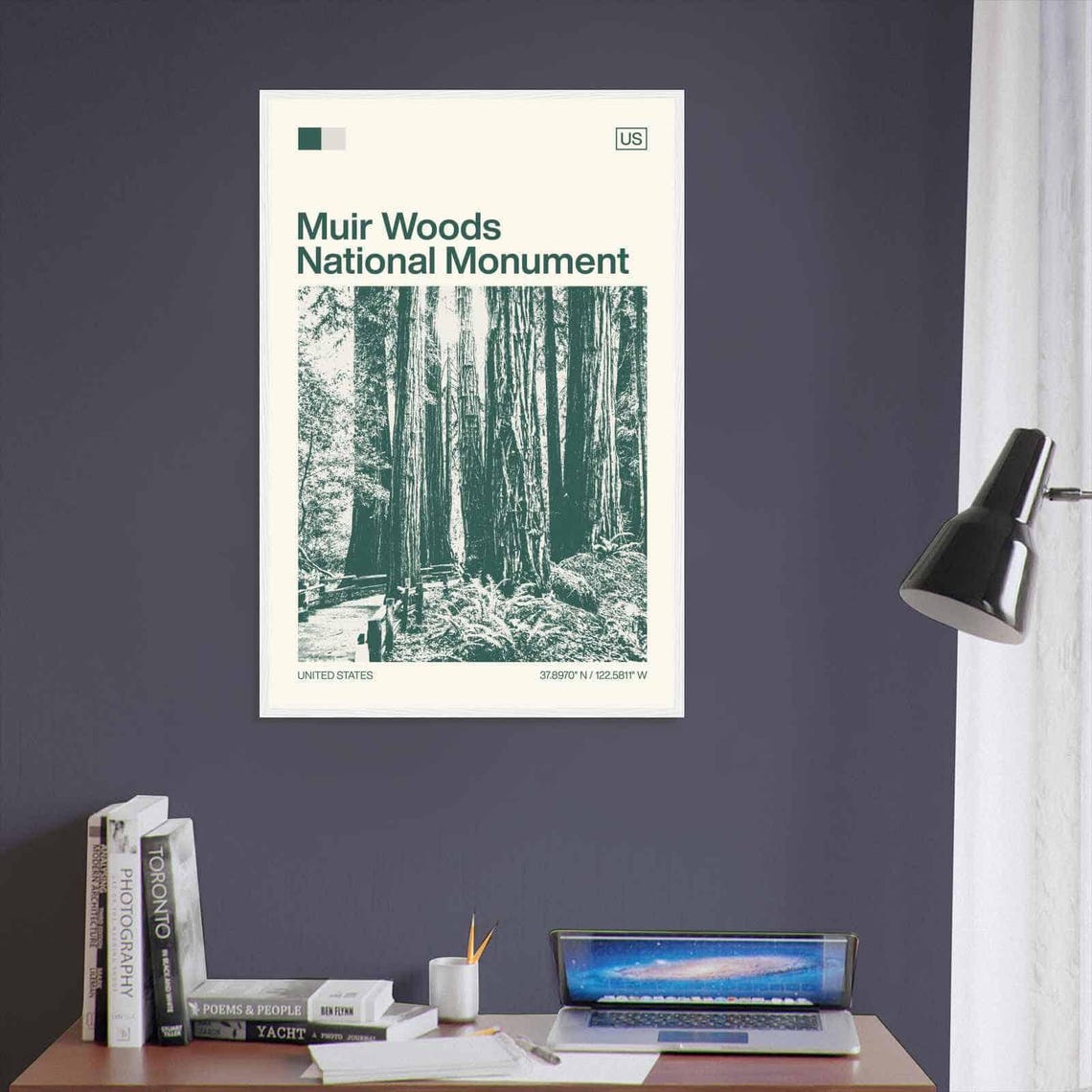 Muir Woods California Redwood Forest Minimalist Travel Poster - Image 3