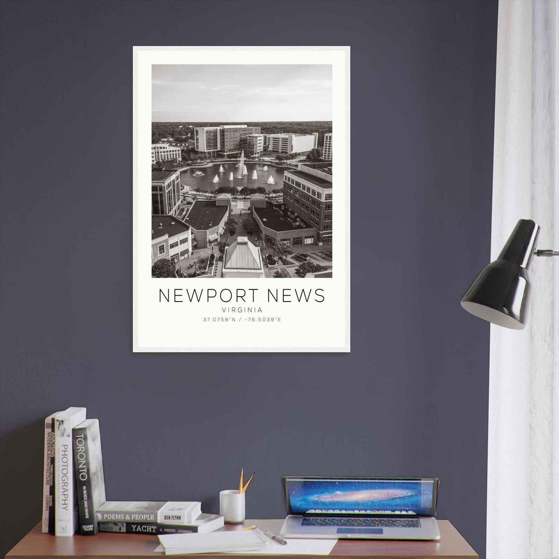 Newport News Virginia Photo Travel Poster Newport News Travel Print Minimalist Travel Print - Image 3