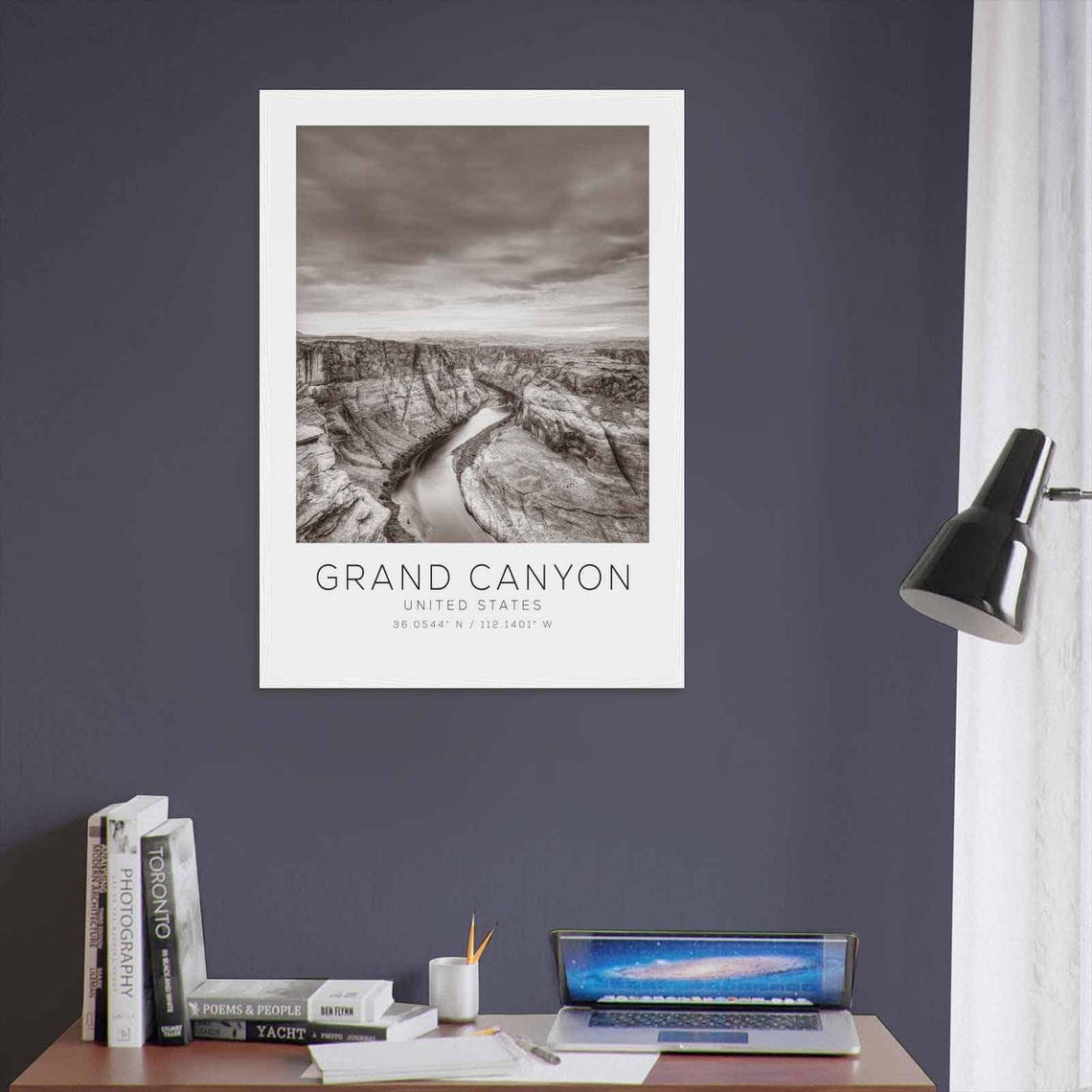 Grand Canyon United States Travel Photo Poster Bw Grand Canyon Travel Print Minimalist Travel Poster Print - Image 2