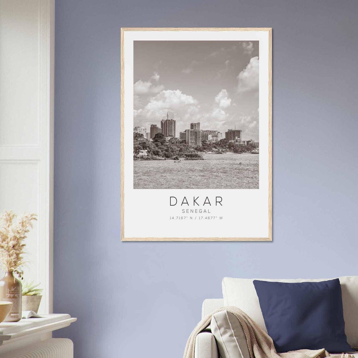 Dakar Senegal Black And White Waterfront Skyline Photography Poster - Image 2