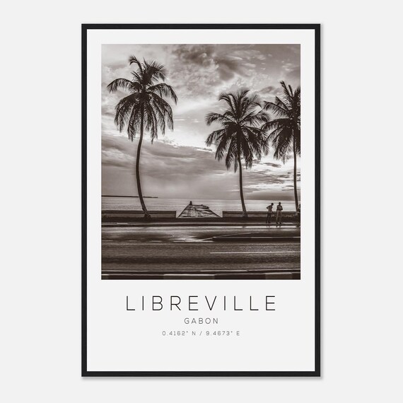 Libreville Gabon Travel Photo Poster Bw Print Minimalist