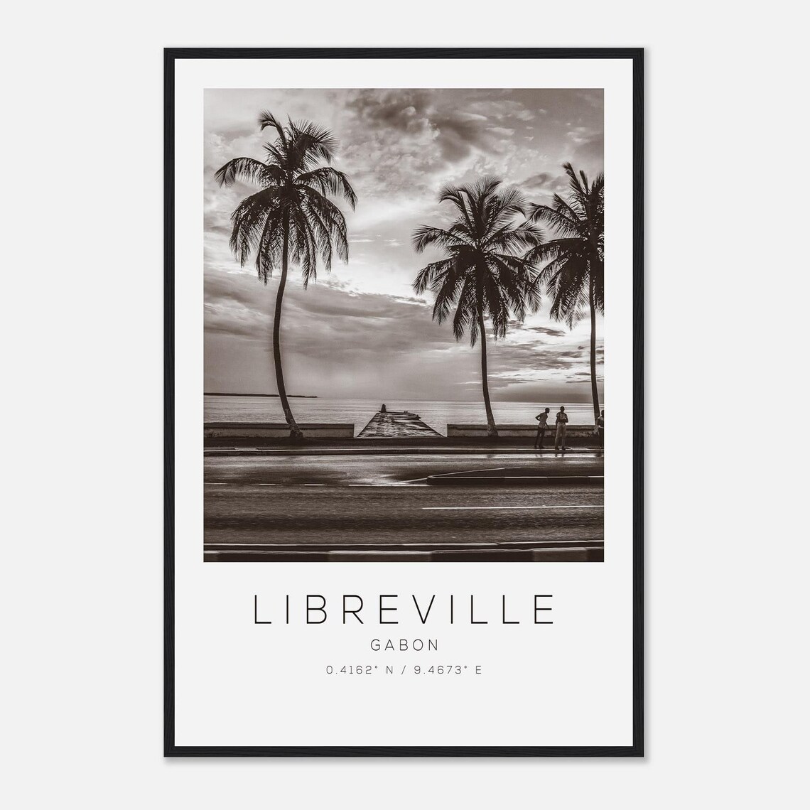 Libreville Gabon Travel Photo Poster Bw Print Minimalist