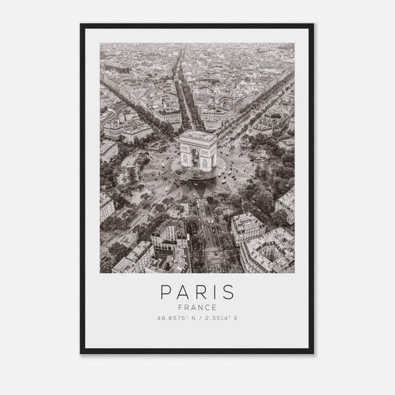 Paris France Minimalist Travel Poster, Travel Print