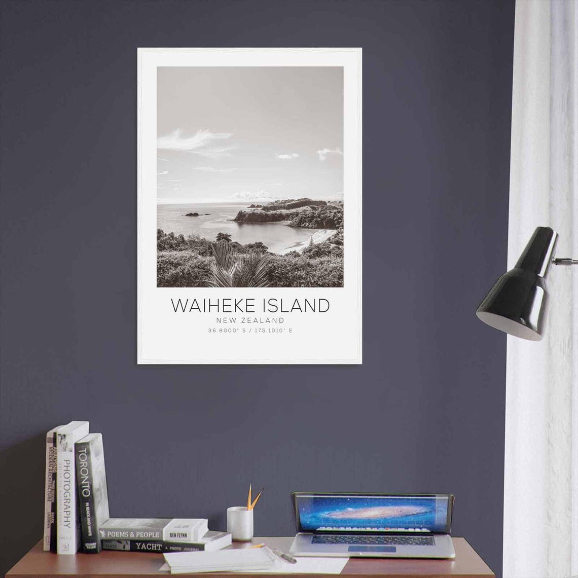 Waiheke Island New Zealand Travel Photo Poster Bw Waiheke Island Travel Print Minimalist Travel Poster Print - Image 3
