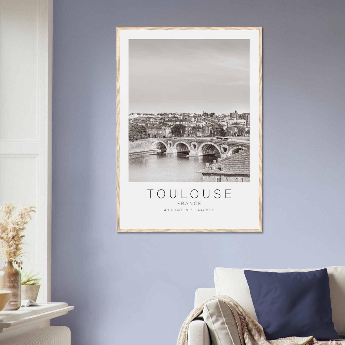 Toulouse France Travel Photo Poster Bw Toulouse Travel Print Minimalist Travel Poster Print - Image 2
