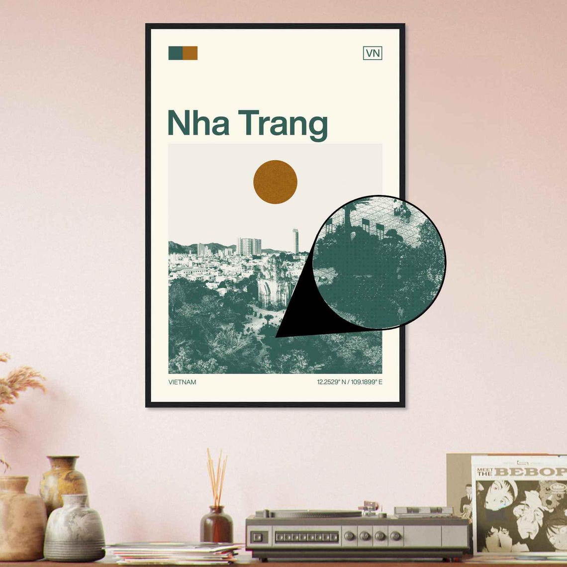 Nha Trang Vietnam Modern Minimalist City Landmark Skyline Poster - Image 4