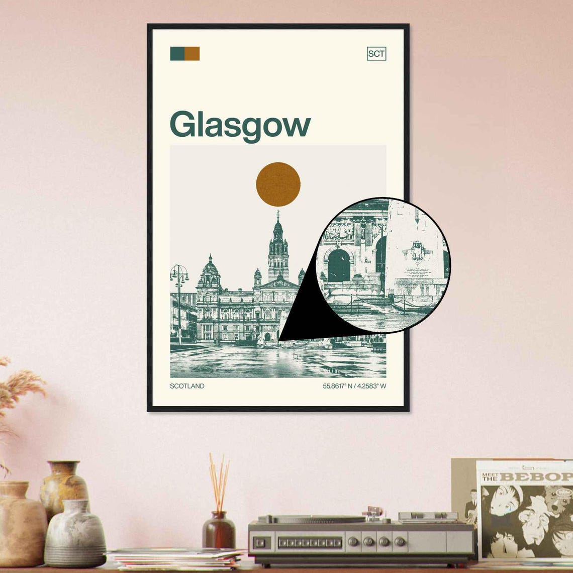 Glasgow Scotland City Chambers George Square View Travel Poster - Image 4