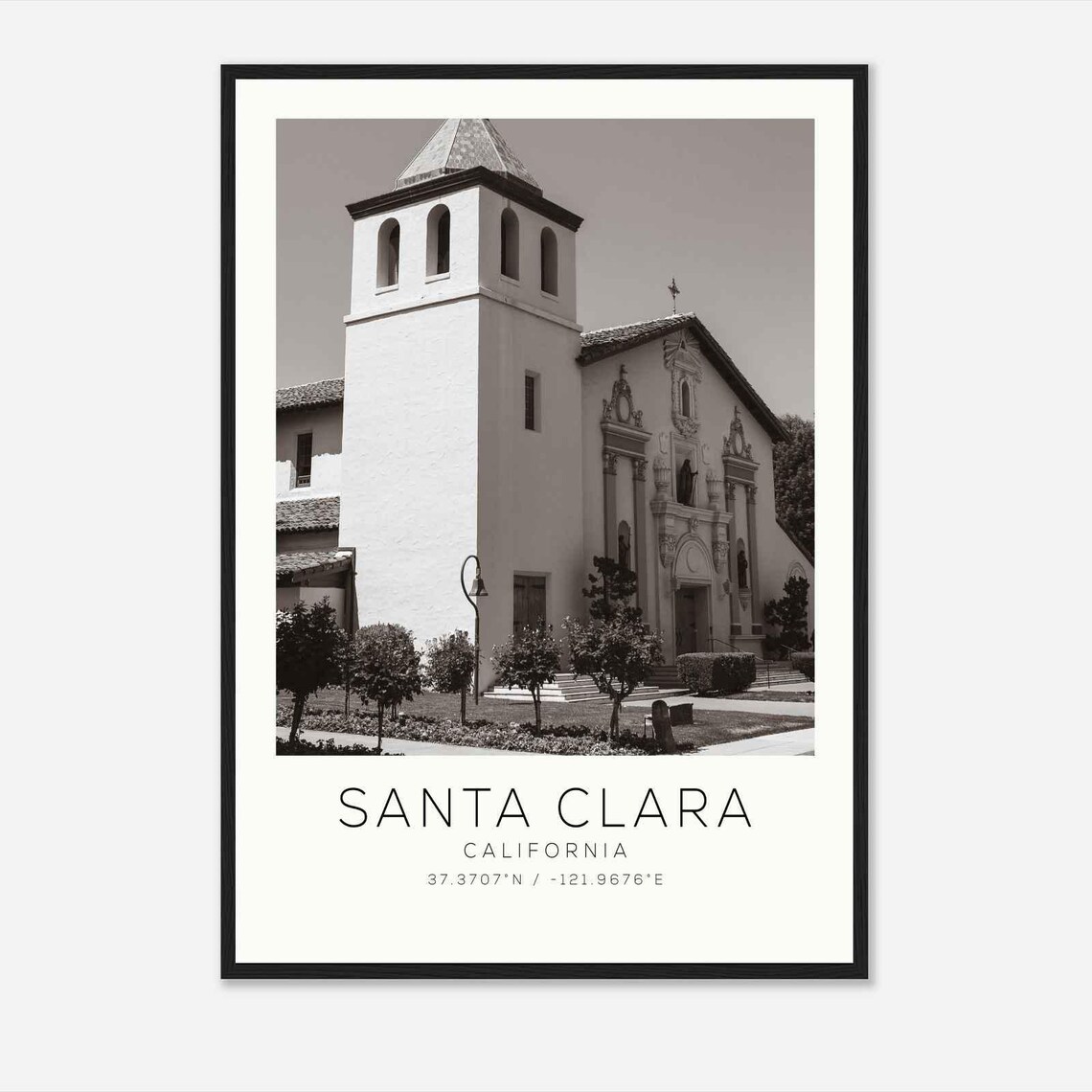 Santa Clara California Historic Mission Church Facade Photo Poster