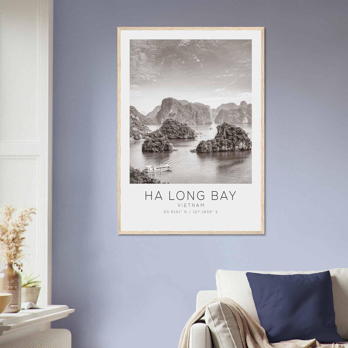 Ha Long Bay Vietnam Travel Photo Poster Bw Ha Long Bay Travel Print Minimalist Travel Poster Print Ds2 - Image 2
