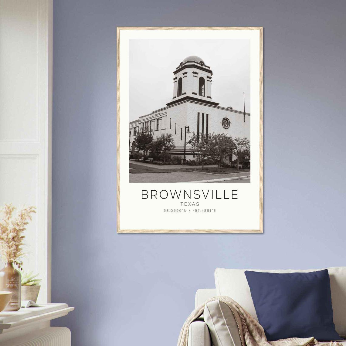 Brownsville Texas Spanish Style Building Dome Tower Facade Poster - Image 2
