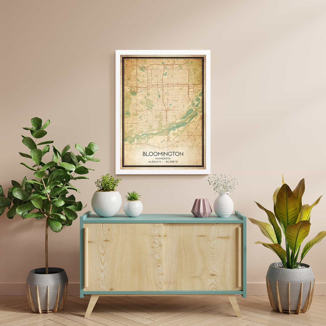 Vintage Bloomington Minnesota Map Art Print - Image 2