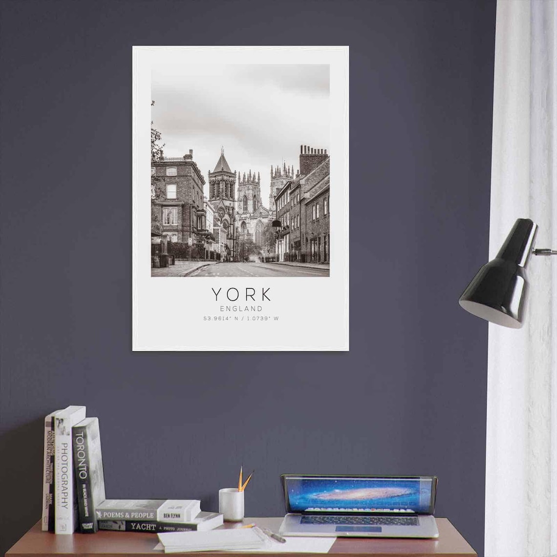 York England York Minster Street View Black White Photo Poster - Image 3