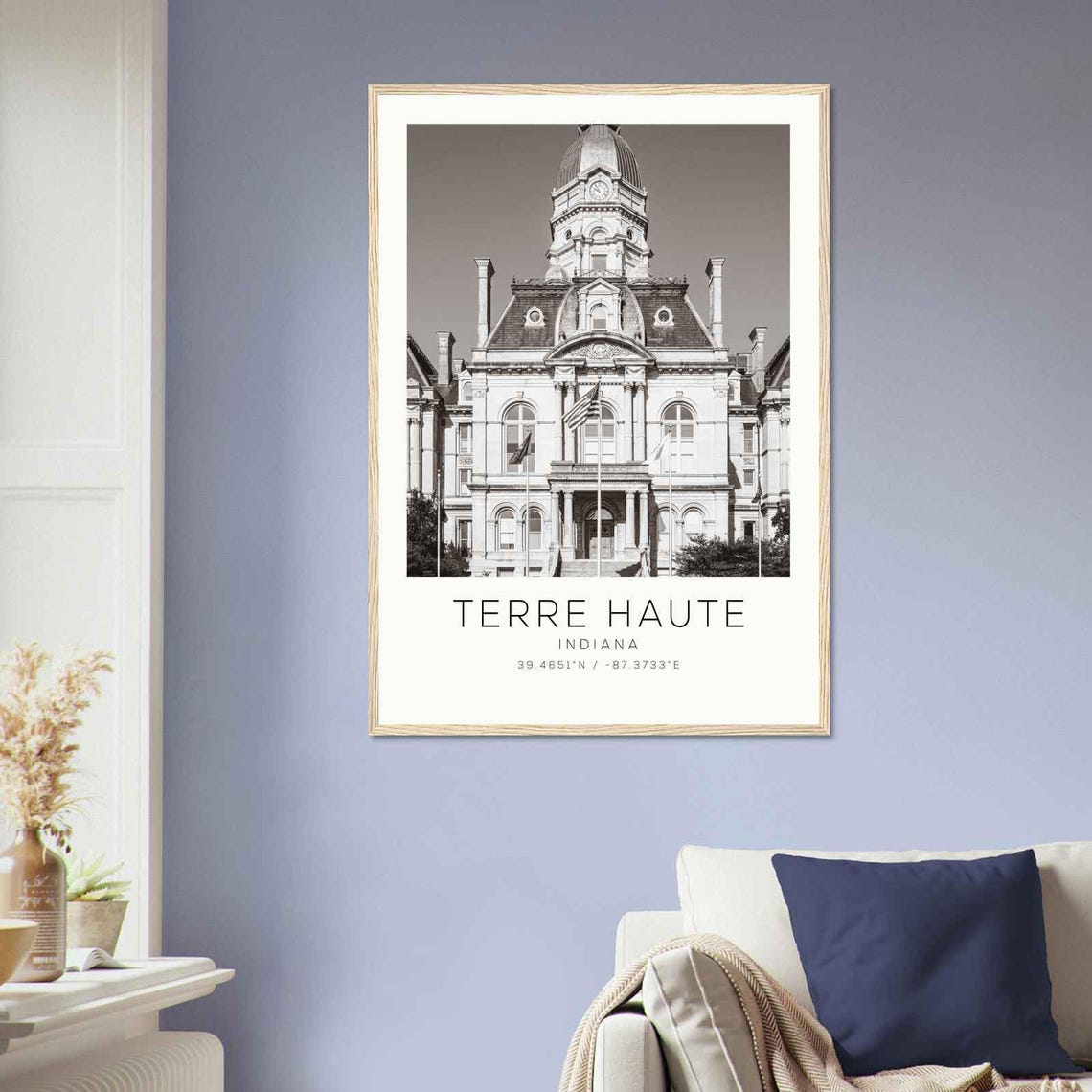 Terre Haute Indiana Photo Travel Poster Terre Haute Indiana Travel Print Minimalist Travel Print - Image 3