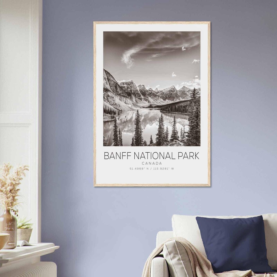 Banff National Park Canada Travel Photo Poster Bw Banff National Park Travel Print Minimalist Travel Poster Print - Image 2