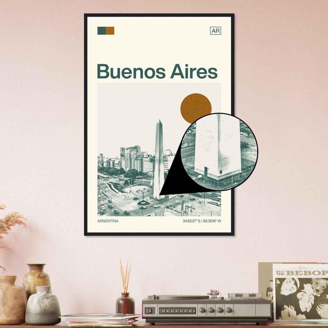 Buenos Aires Argentina Obelisk Avenue Duotone View Art Poster - Image 4