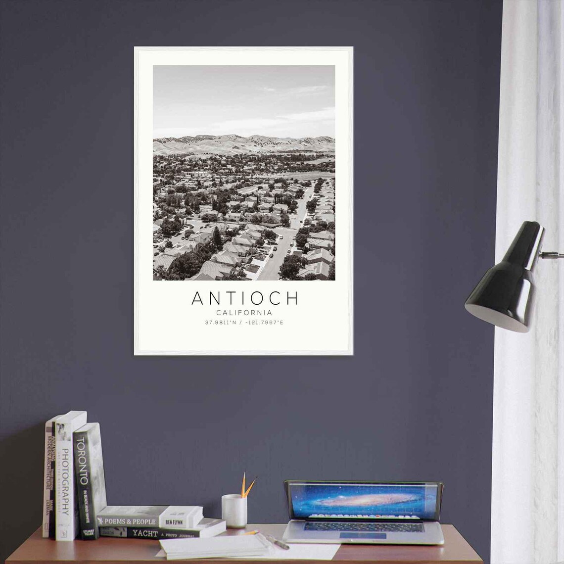 Antioch California Aerial Suburban Neighborhood Hill View Poster - Image 3