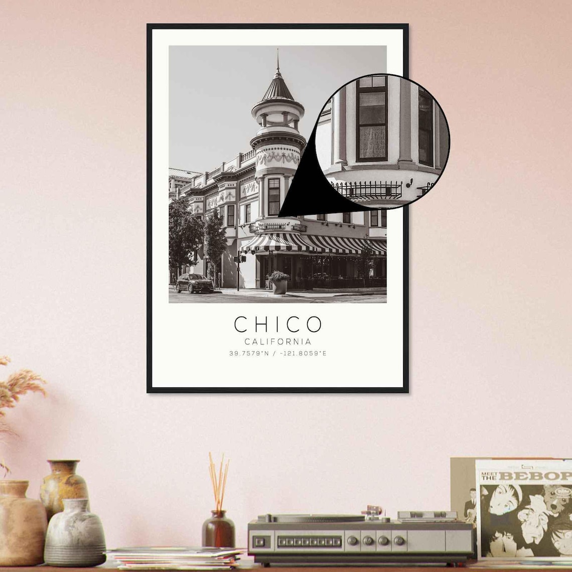 Chico California Historic Downtown Building Cupola Tower Poster - Image 4