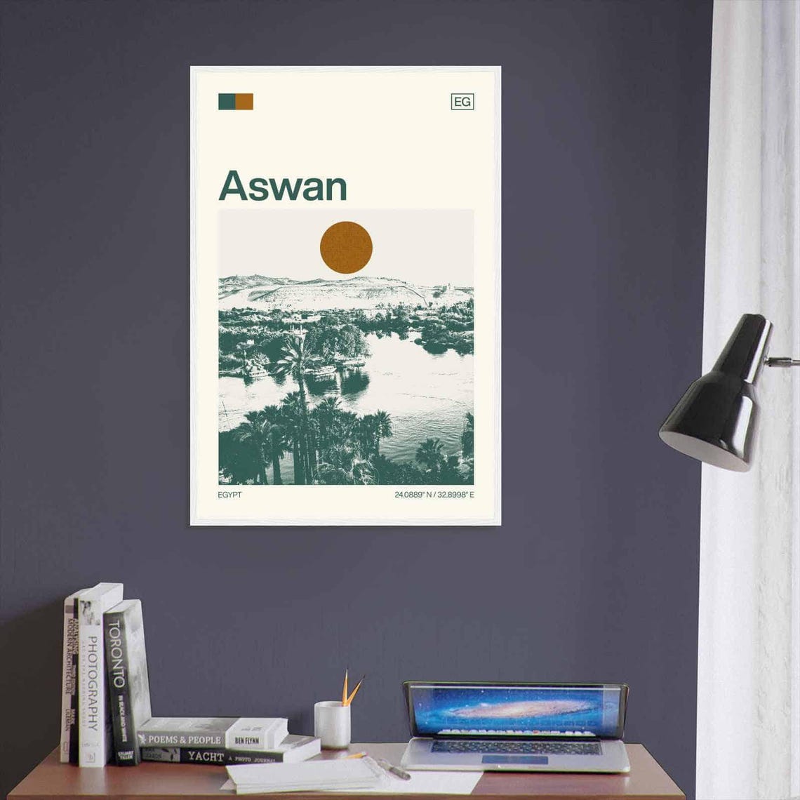 Aswan Egypt Minimalist Monochrome Travel Photo Poster - Image 3