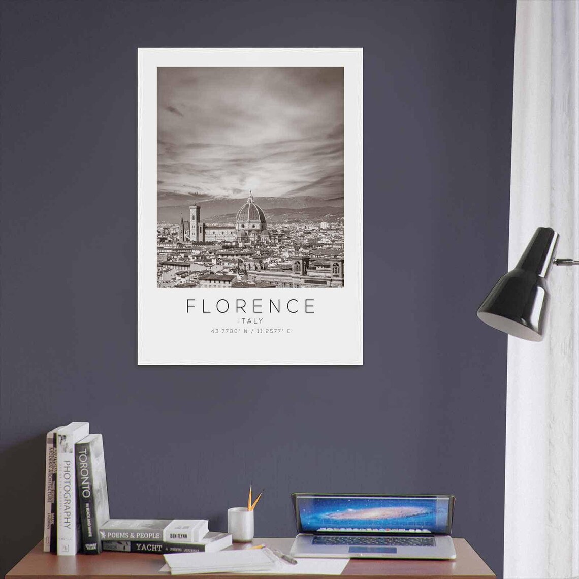 Florence Italy Duomo Cathedral Black and White Travel Poster - Image 3