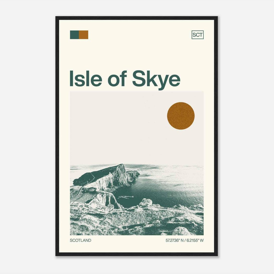 Isle Of Skye Scotland Dramatic Sea Cliffs Coastal View Duotone Poster