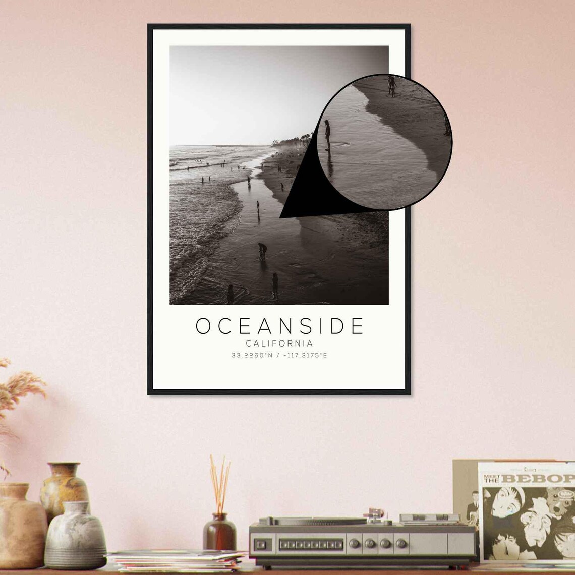 Oceanside California Beach Sunset Waves Minimalist Travel Poster - Image 4
