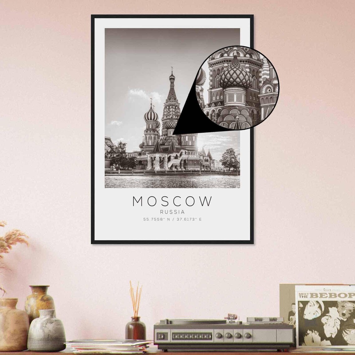Moscow Russia Travel Photo Poster Bw Moscow Travel Print Minimalist Travel Poster Print Ds2 - Image 4