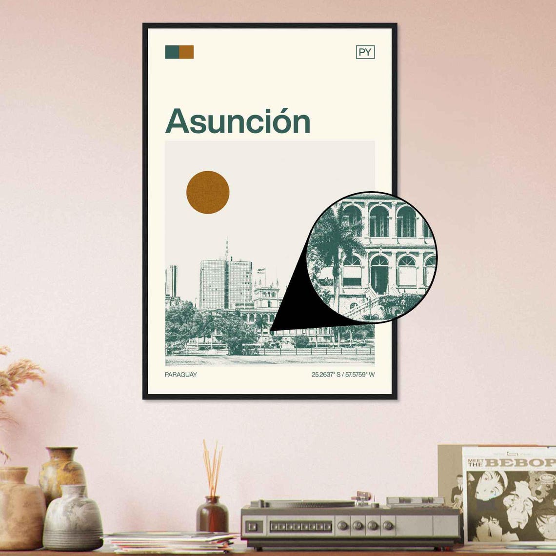 Asuncion Paraguay Minimalist Monochrome Travel Photo Poster - Image 4