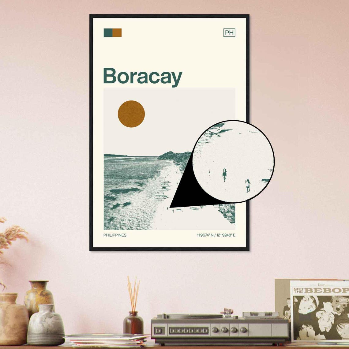 Boracay Philippines White Beach Aerial Vintage Travel Poster - Image 4