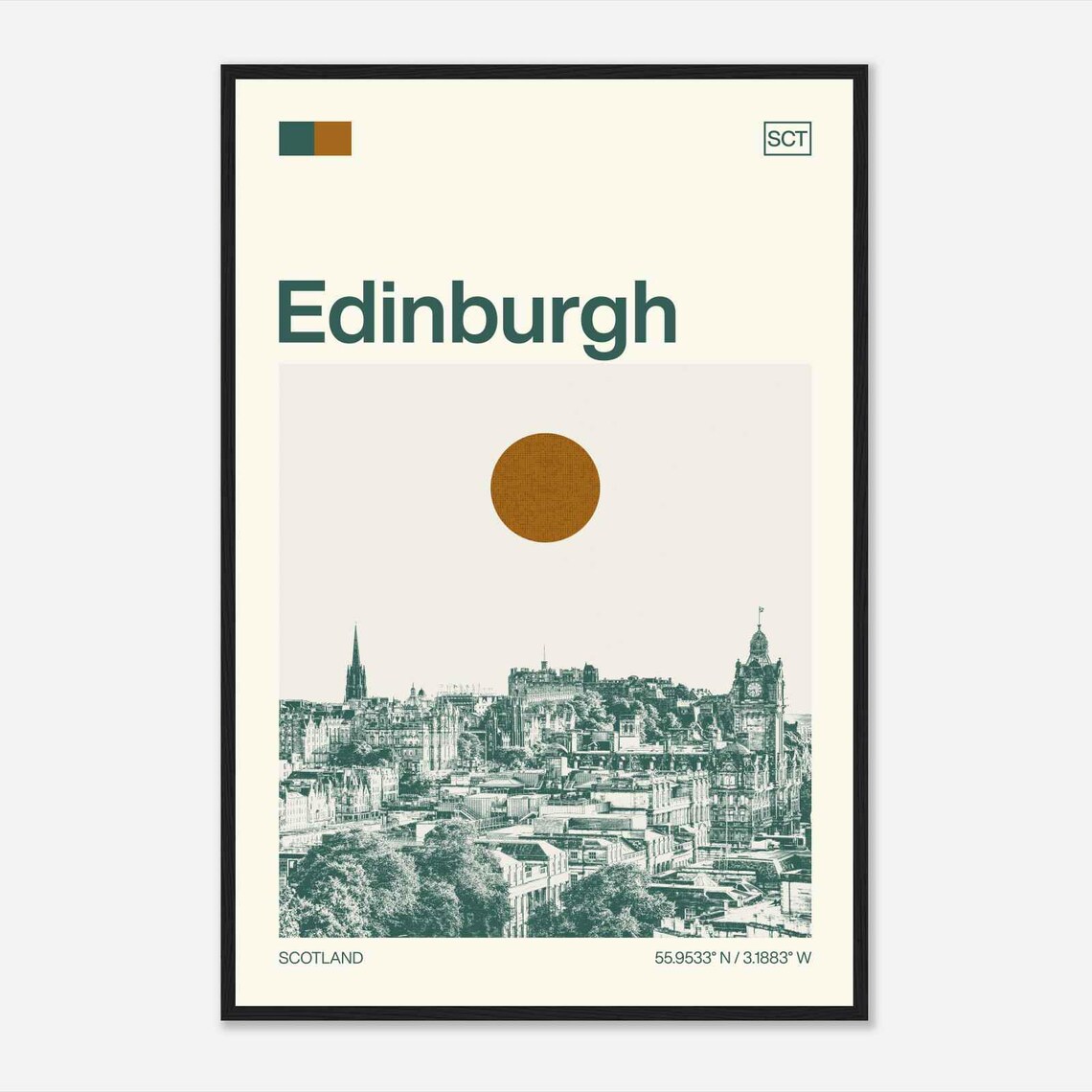 Edinburgh Scotland Minimalist Travel Poster