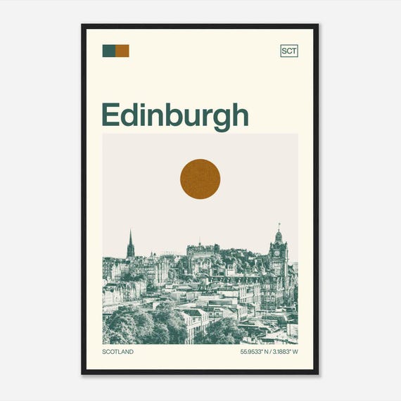 Edinburgh Scotland Minimalist Travel Poster