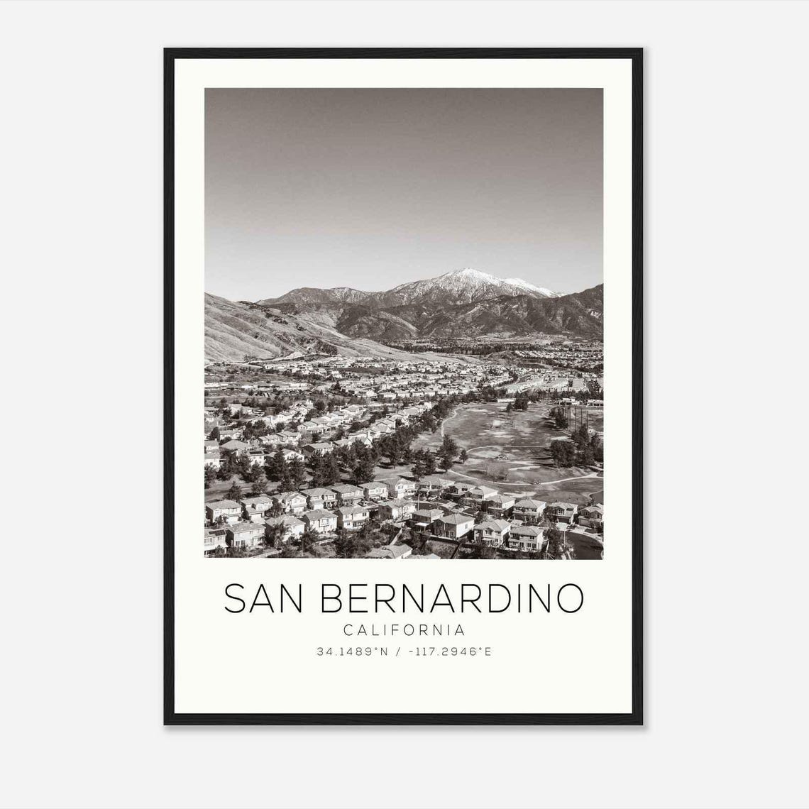 San Bernardino California Photo Travel Poster San Bernardino Travel Print Minimalist Travel Print