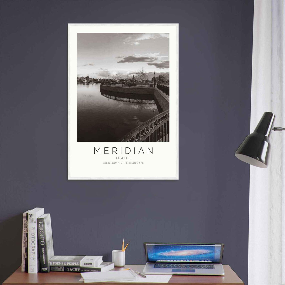 Meridian Idaho Waterfront Promenade Minimalist Travel Poster - Image 3