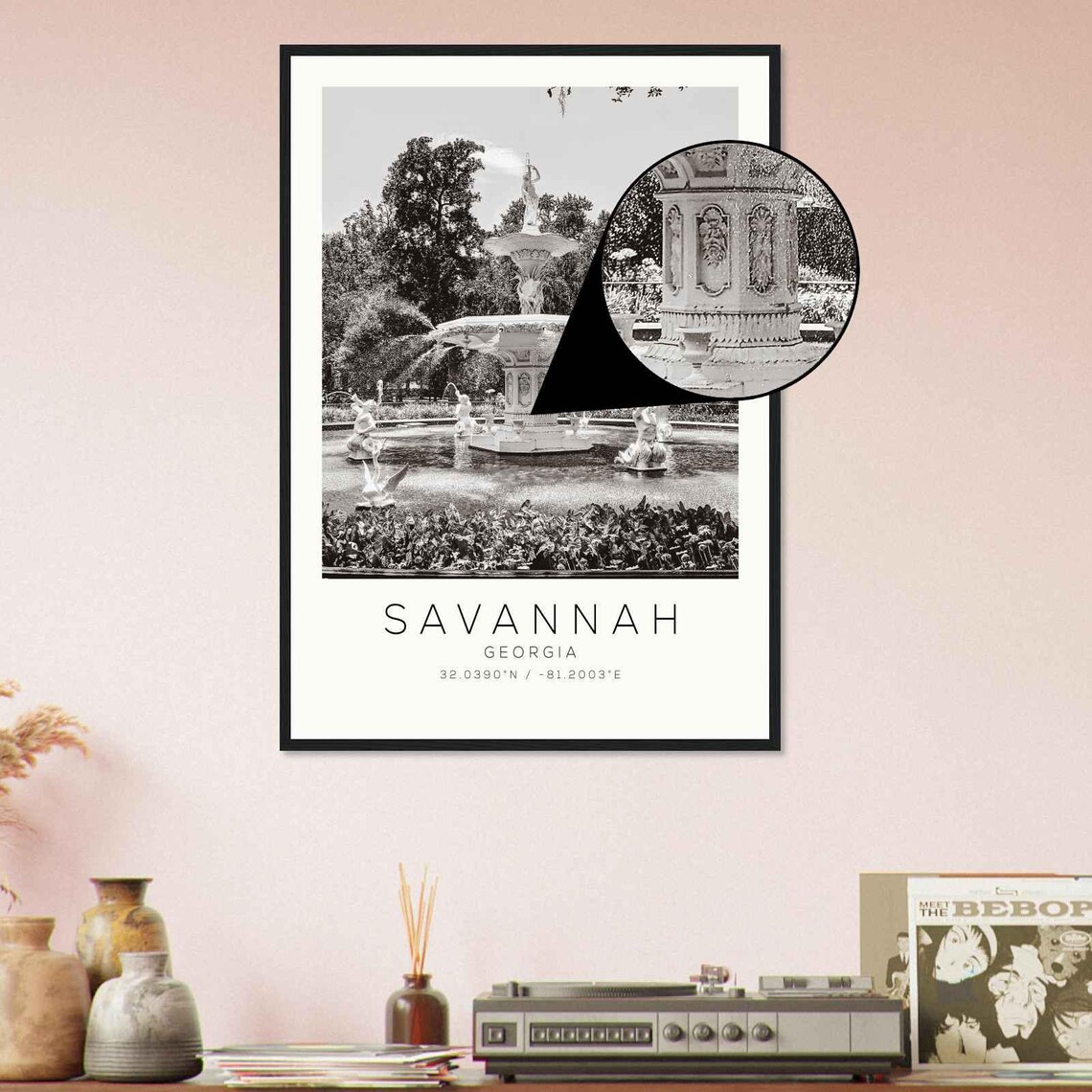 Savannah Georgia Forsyth Park Fountain Minimalist Photo Poster - Image 4